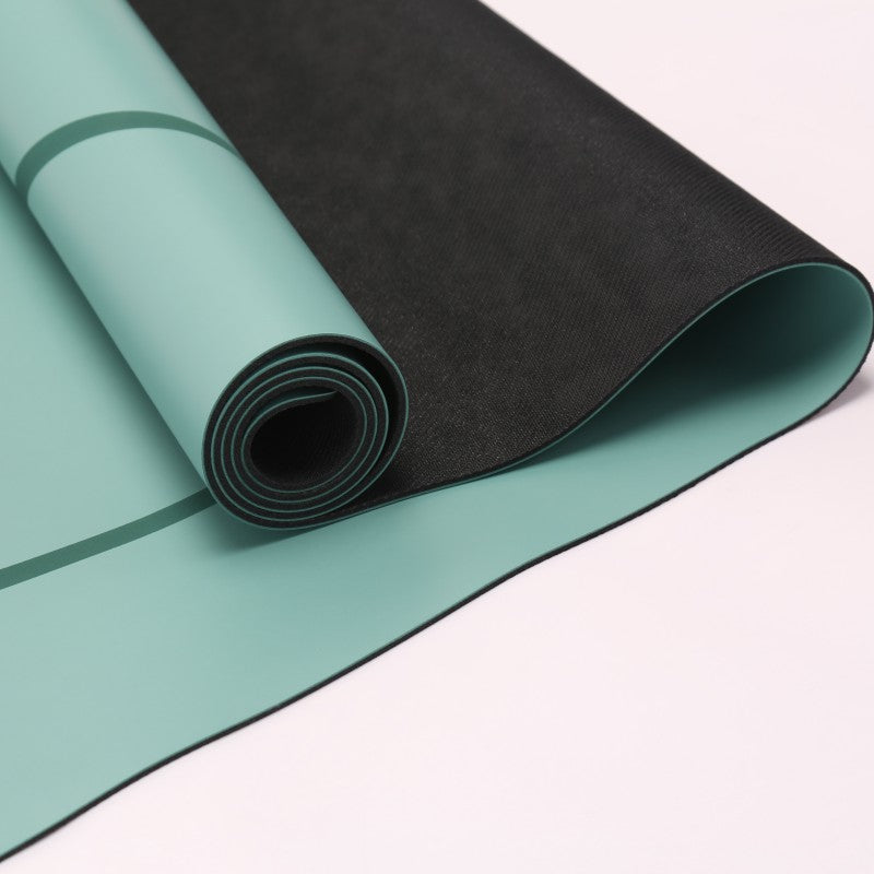 Grip Flow Yoga Mat: Estera de Yoga Antideslizante de Alineación de Lemniscata (Verde mostaza)